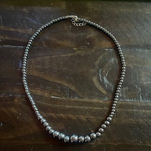Metallic gray necklace